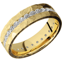 14K Yellow Gold + Rock Finish