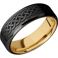 Zirconium + Satin , Polish Finish + 10K Yellow Gold