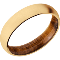 14K Yellow Gold + Satin Finish + Desert Iron Wood