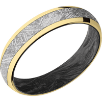 14K Yellow Gold + Polish Finish + Forged Carbon Fiber