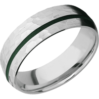 14K White Gold + Hammer , Hammer Finish