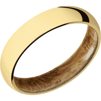 18K Yellow Gold + Polish Finish + Whiskey Barrel