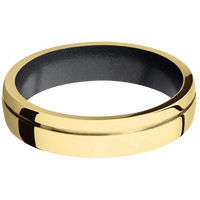 10K Yellow Gold + Polish , Polish Finish + Dark Grey