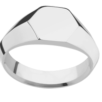Small Hexagon signet ring (11.5x10) in Titanium, with a Wide style band.