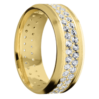 18K Yellow Gold + Stone , Bead Finish