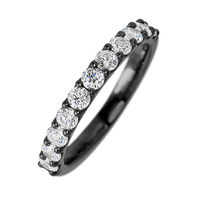 Zirconium band with 11 Round Lab Grown Diamond having TCW-.77