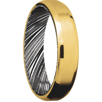 18K Yellow Gold + Satin , Polish Finish + Woodgrain