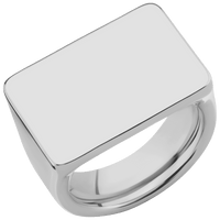 Extra Large Horizontal Rectangle signet ring in Titanium, with a Wide style band.