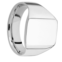 Medium Rectangle signet ring (16x11.5mm) in Palladium Silver, with a Wide style band.
