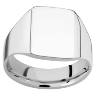 Medium Rectangle signet ring (16x11.5mm) in Palladium Silver, with a Wide style band.
