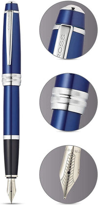 Bailey™ Blue Lacquer Stainless Steel Medium Nib Fountain Pen