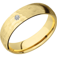 14K Yellow Gold + Hammer Finish
