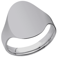 Large Oval signet ring (20x16mm) in Titanium, with a Cigar style band.