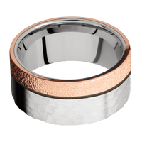 14K White Gold + Hammer Finish