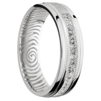 14K White Gold + Distressed , Polish Finish