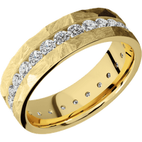 14K Yellow Gold + Rock Finish