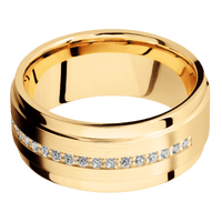 14K Yellow Gold + Satin , Polish Finish