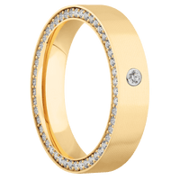 14K Yellow Gold + Machine Finish