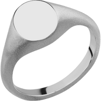 Small Oval signet ring (12x9mm) in Titanium, with a Thin style band.