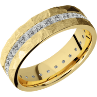 14K Yellow Gold + Rock Finish