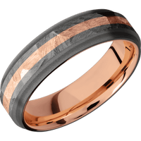 Tantalum Noir + Rock , Sand Finish + 14K Rose Gold