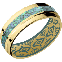 14K Yellow Gold + Polish , Polish Finish + Northern Lights