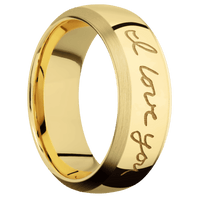 14K Yellow Gold + Polish , Satin Finish