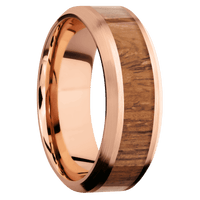 14K Rose Gold + Satin , Satin Finish