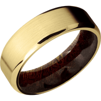 14K Yellow Gold + Satin , Polish Finish + Sapele