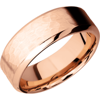 14K Rose Gold + Hammer , Polish Finish