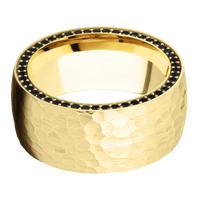 14K Yellow Gold + Hammer Finish