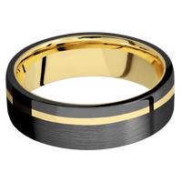 Zirconium + Satin , Polish Finish + 14K Yellow Gold