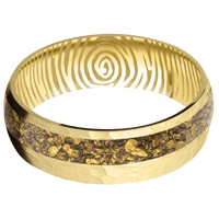 14K Yellow Gold + Hammer , Hammer Finish