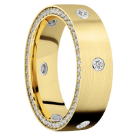 14K Yellow Gold + Satin Finish