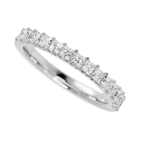 14K White Gold band with 15 Princess Lab Grown Diamond having TCW-.9