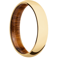 10K Yellow Gold + Polish Finish + Desert Iron Wood