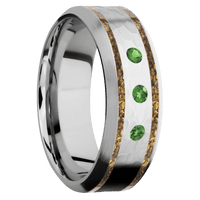 14K White Gold + Hammer , Satin Finish