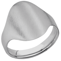 Large Oval signet ring (20x16mm) in Titanium, with a Cigar style band.