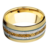 18K Yellow Gold + Sand Finish