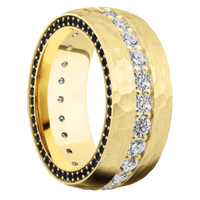 14K Yellow Gold + Hammer Finish