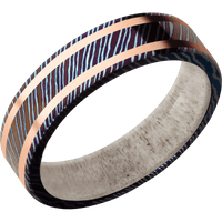 Titanium Damascus + Polish Finish + Antler