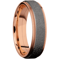 14K Rose Gold + Polish , Sand Finish