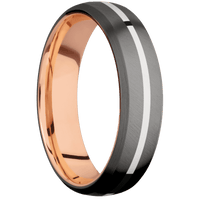 Tantalum Noir + Anglesatin , Satin Finish + 18K Rose Gold