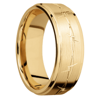 10K Yellow Gold + Satin , Polish Finish