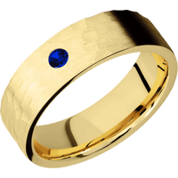 14K Yellow Gold + Hammer Finish