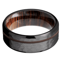 Zirconium + Hammer , Bead Finish + Cocobolo