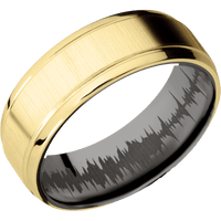 14K Yellow Gold + Crosssatin , Polish Finish + Tantalum Noir