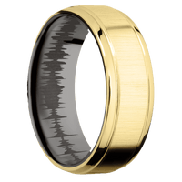 14K Yellow Gold + Crosssatin , Polish Finish + Tantalum Noir