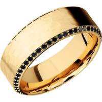 10K Yellow Gold + Hammer , Polish Finish