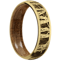 10K Yellow Gold + Stone Finish + Whiskey Barrel